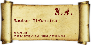 Mauter Alfonzina névjegykártya